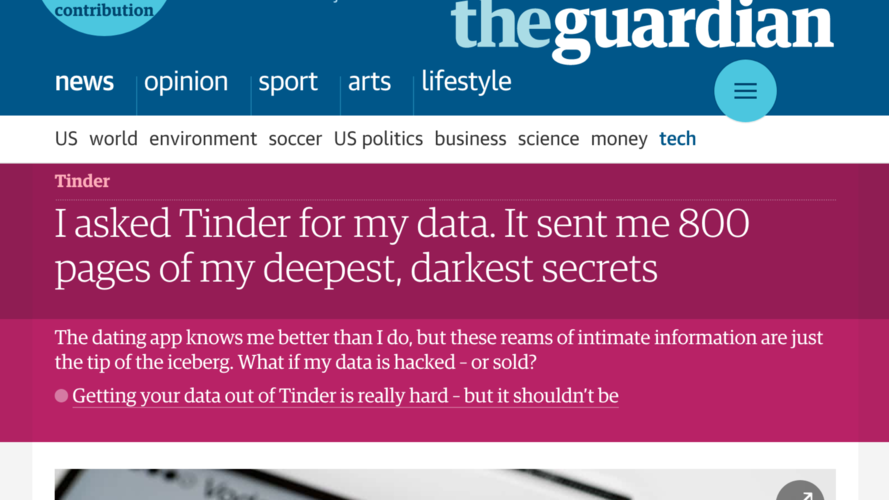 I asked Tinder for my data. It sent me 800 pages of my deepest, darkest  secrets, Tinder