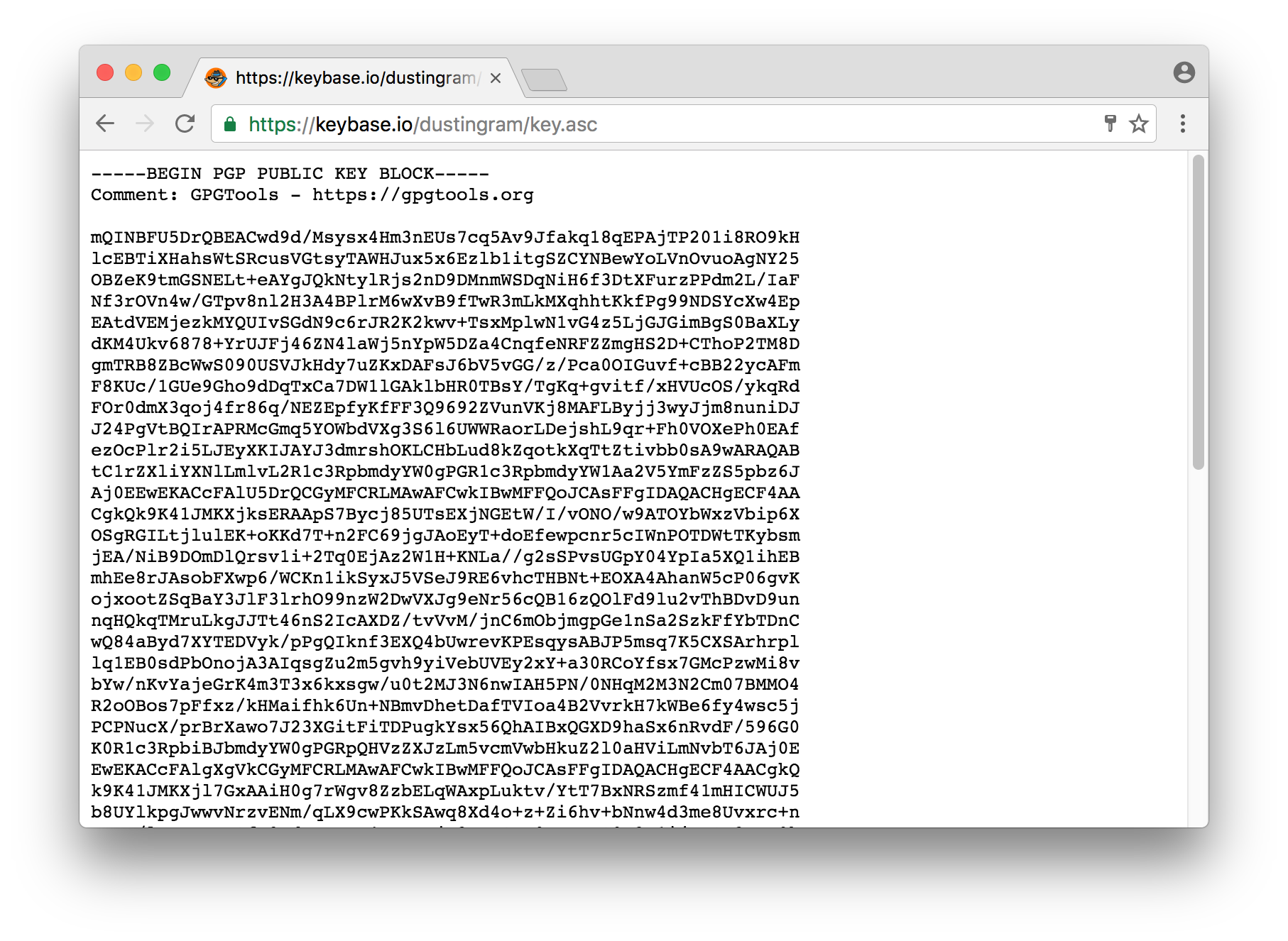 A public key at keybase.io in plaintext