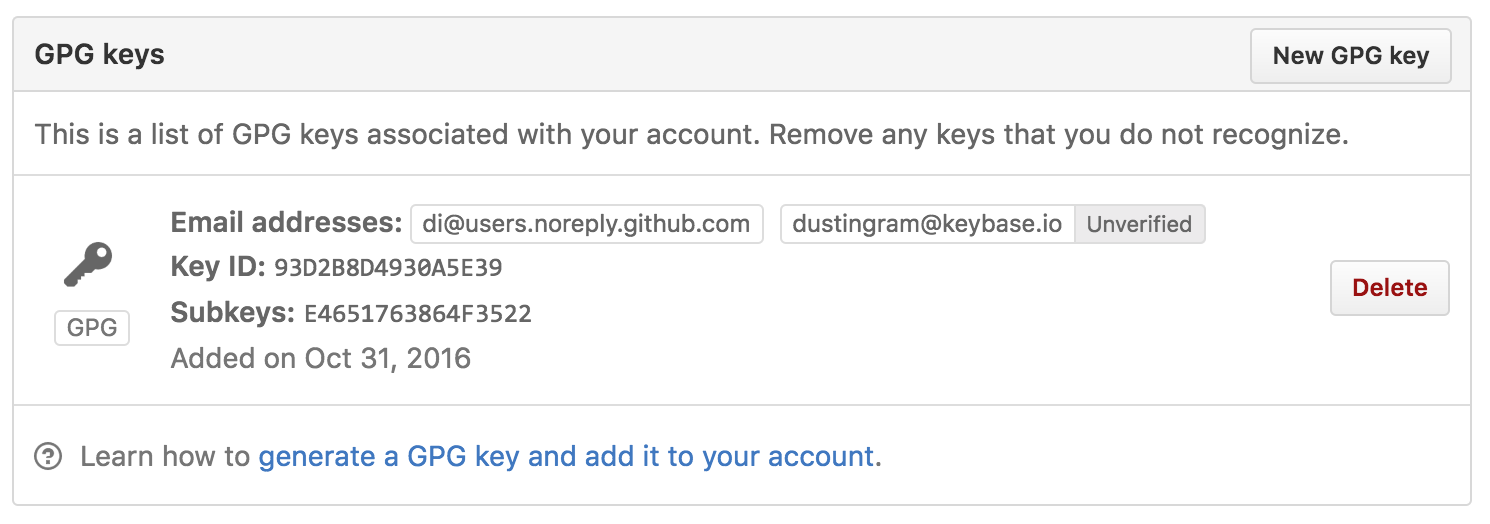 A GitHub account with a GPG key associate with it
