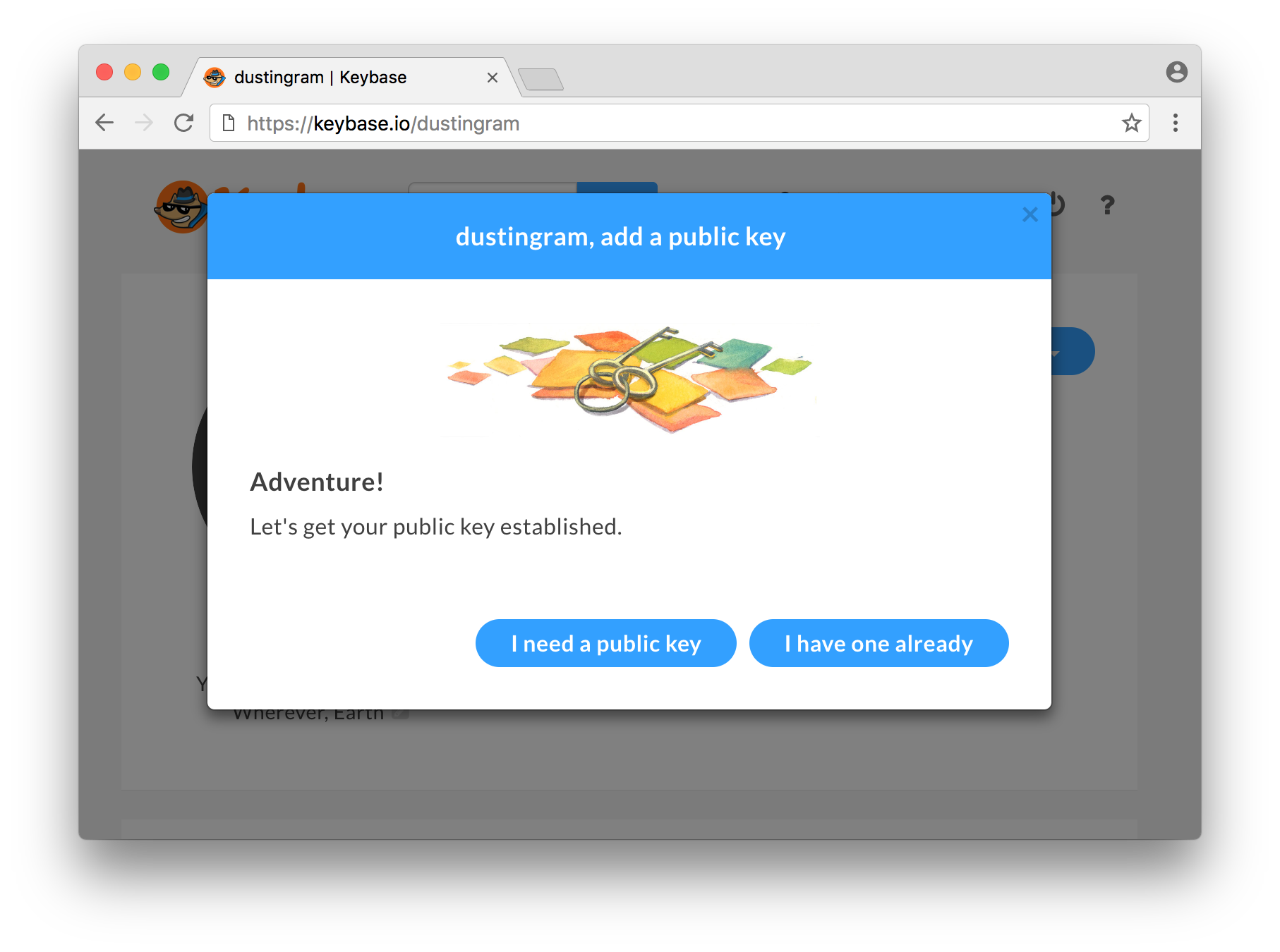 Beginning the adventure to establish a new public key